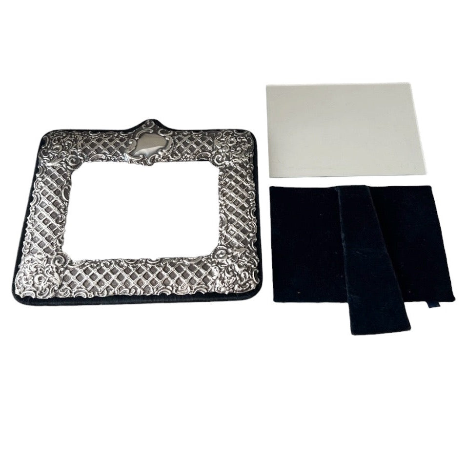 Keyford Frames Sterling Silver Photo Frame, Birmingham 1993, Ornate Lattice Design