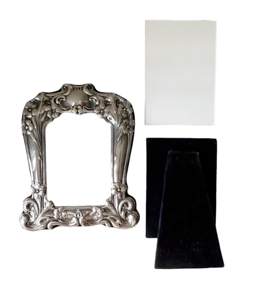 Vintage Sterling Silver Art Nouveau Floral Photo Frame Birmingham 1994