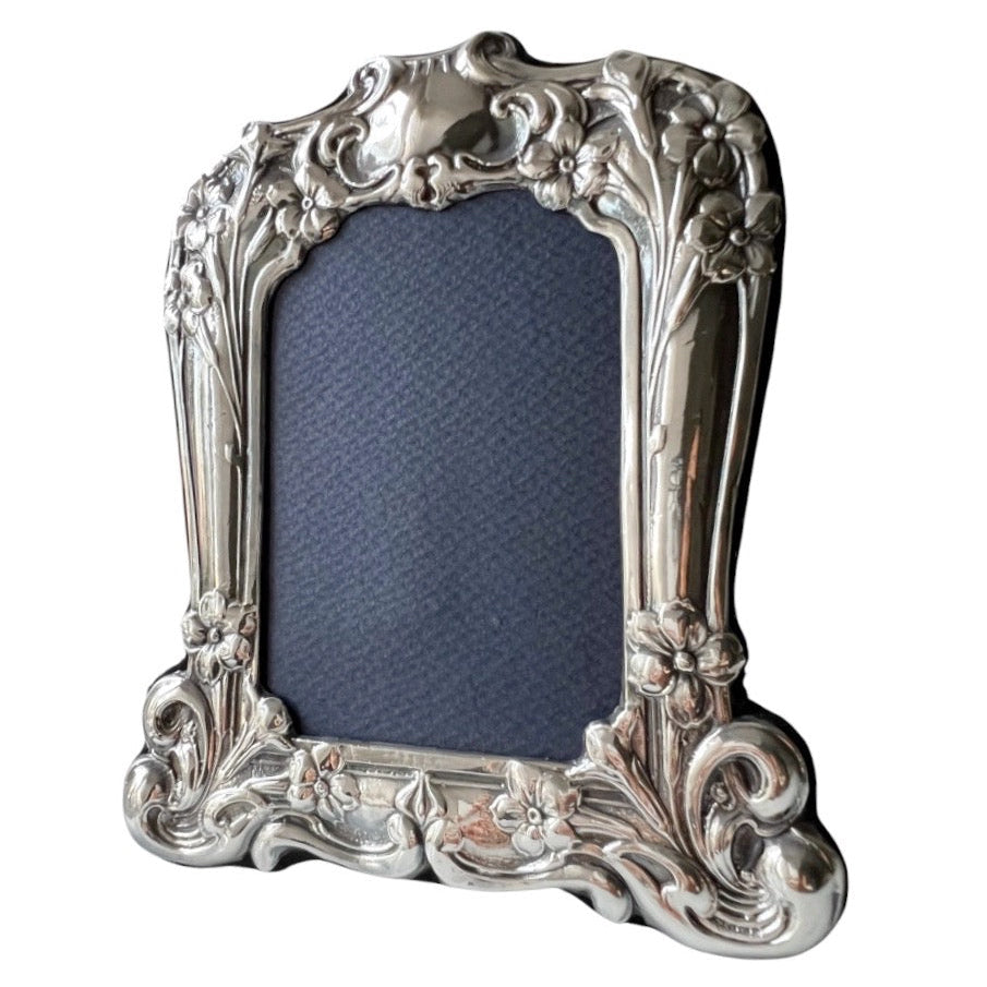 Vintage Sterling Silver Art Nouveau Floral Photo Frame Birmingham 1994