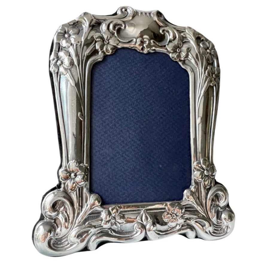 Vintage Sterling Silver Art Nouveau Floral Photo Frame Birmingham 1994