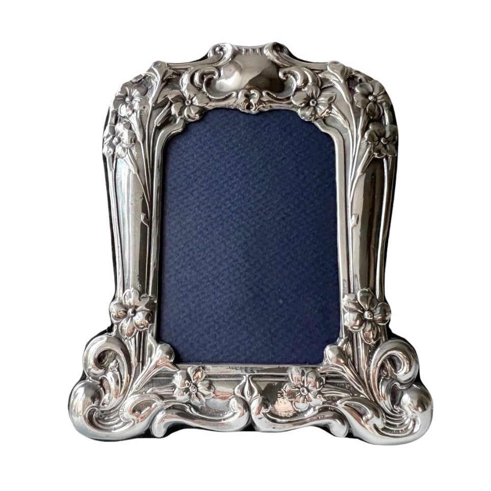 Vintage Sterling Silver Art Nouveau Floral Photo Frame Birmingham 1994