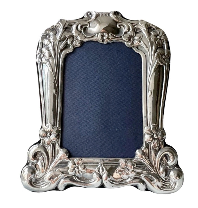 Vintage Sterling Silver Art Nouveau Floral Photo Frame Birmingham 1994