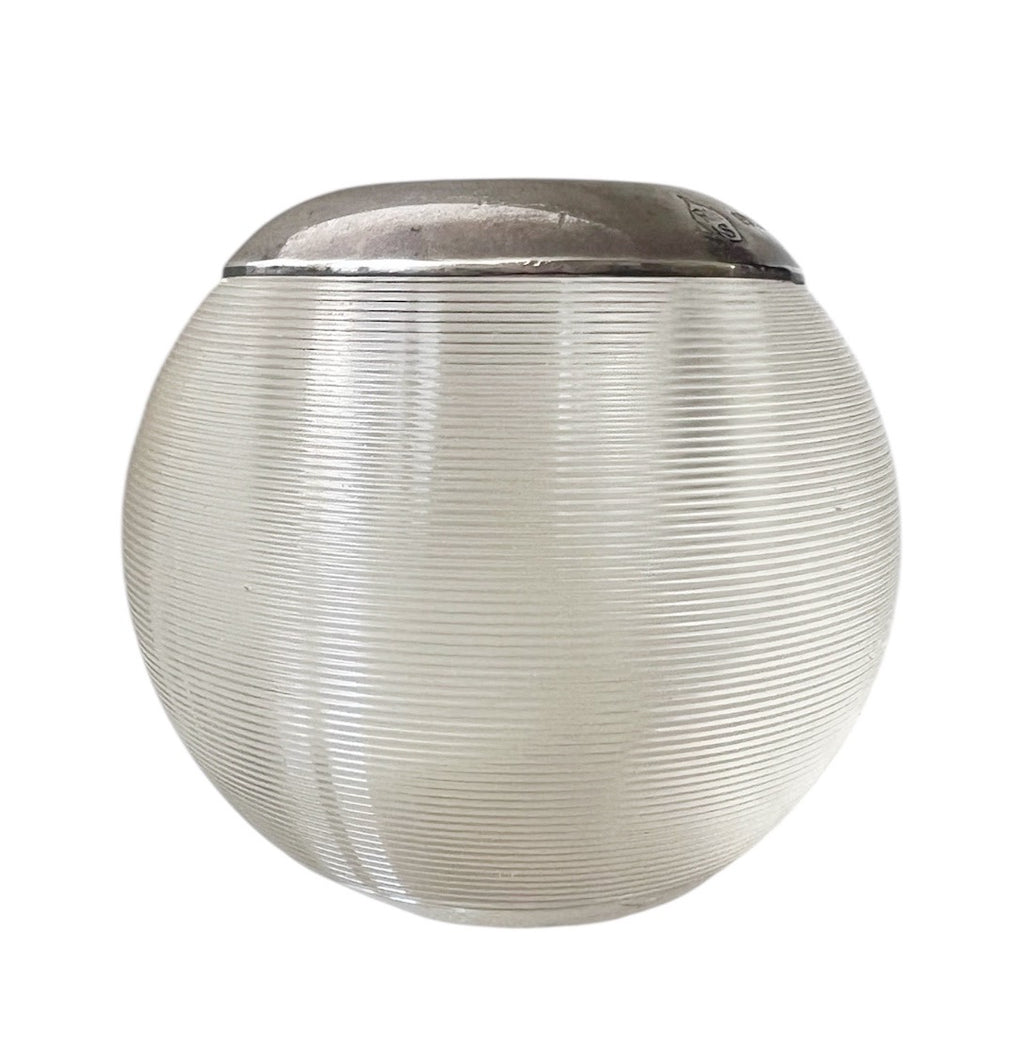 Victorian Sterling Silver Mounted Glass Match Striker Birmingham 1900 R Hovenden