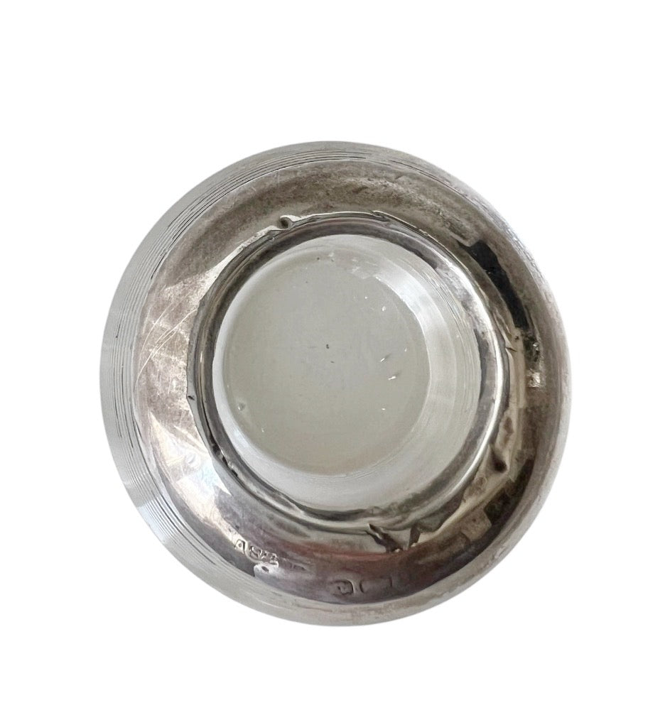 Victorian Sterling Silver Mounted Glass Match Striker Birmingham 1902