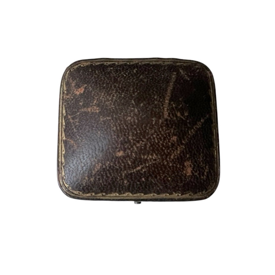 Antique Maurice Moses Jewellery Presentation Box, Green Velvet, London