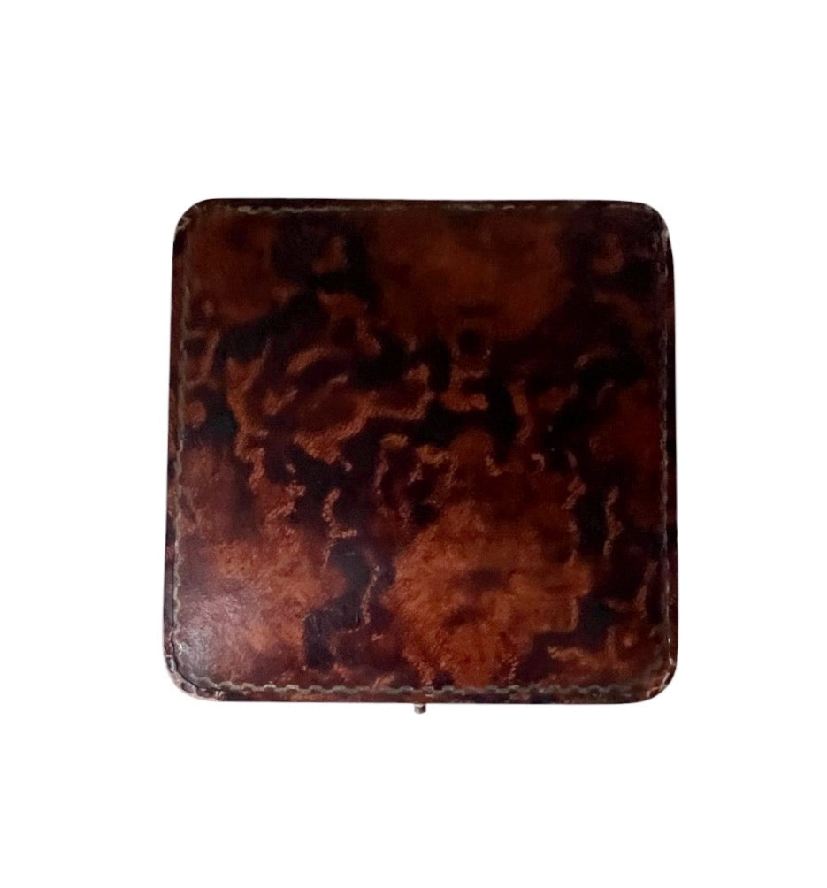 Antique Jewellery Presentation Box, Tortoiseshell Effect & Black Velvet
