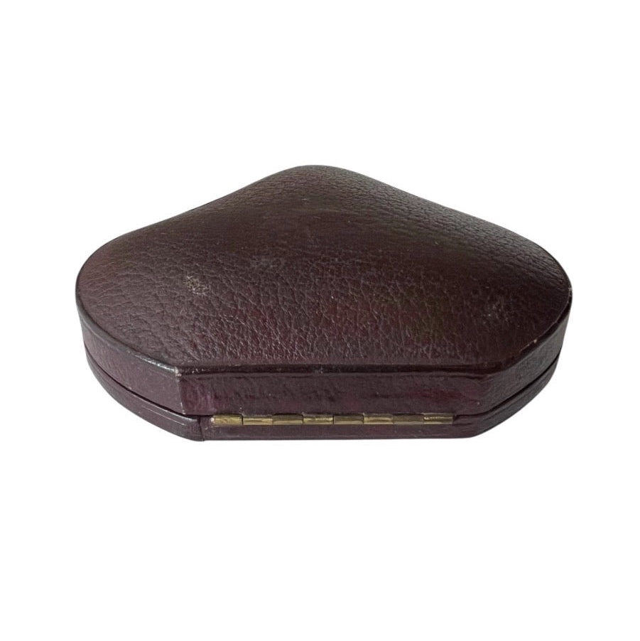 Antique Victorian Leather Jewellery Box Bracelet Watch Presentation Case Green Velvet c. 1900