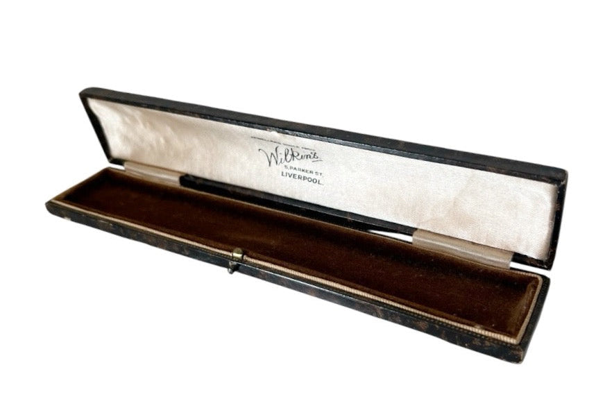 Antique Wilkins Liverpool Chain Necklace Bracelet Presentation Box Art Deco Case