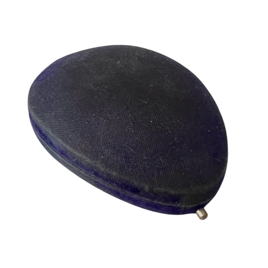 Antique Victorian Blue Velvet Jewellery Box W Martin Wrexham Brooch Presentation Case