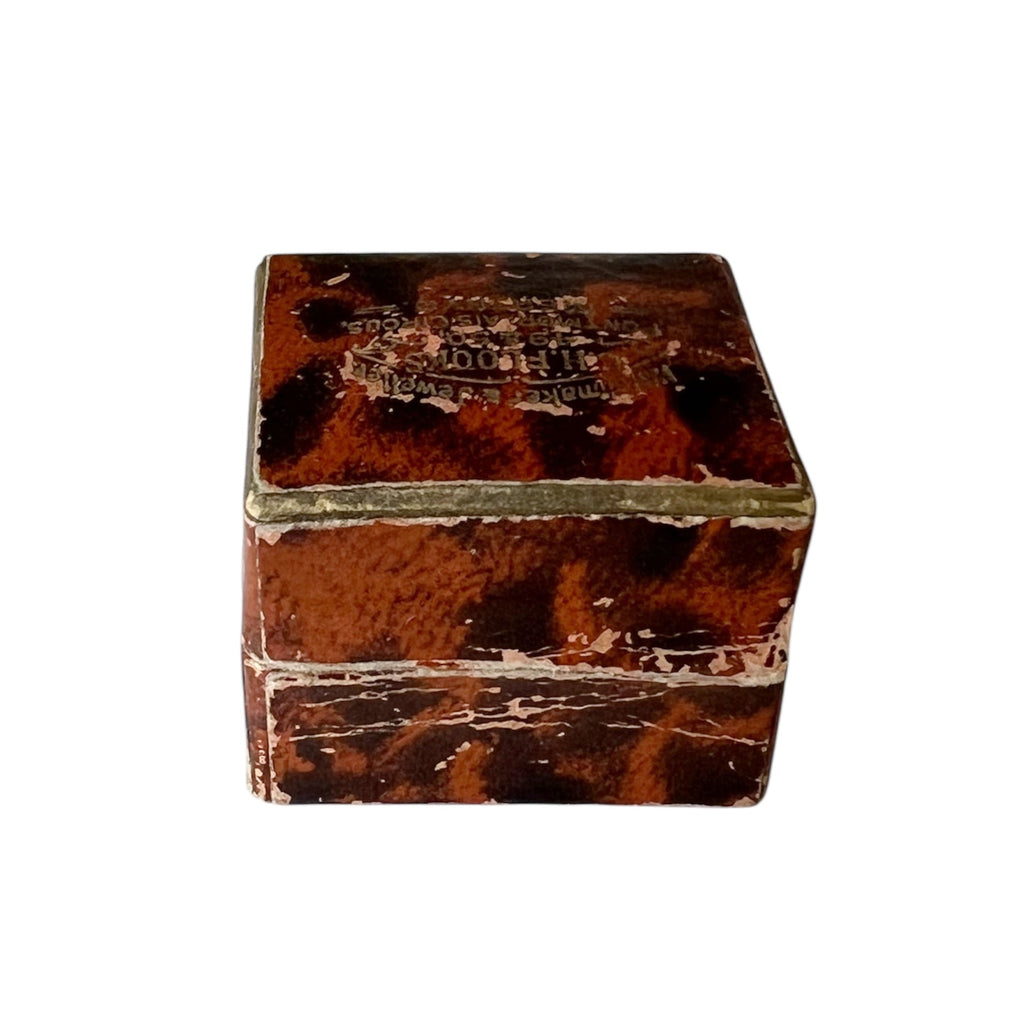 Antique Victorian Ring Box C.H. Flooks Merthyr Wales Jeweller Ring Presentation Box c1880