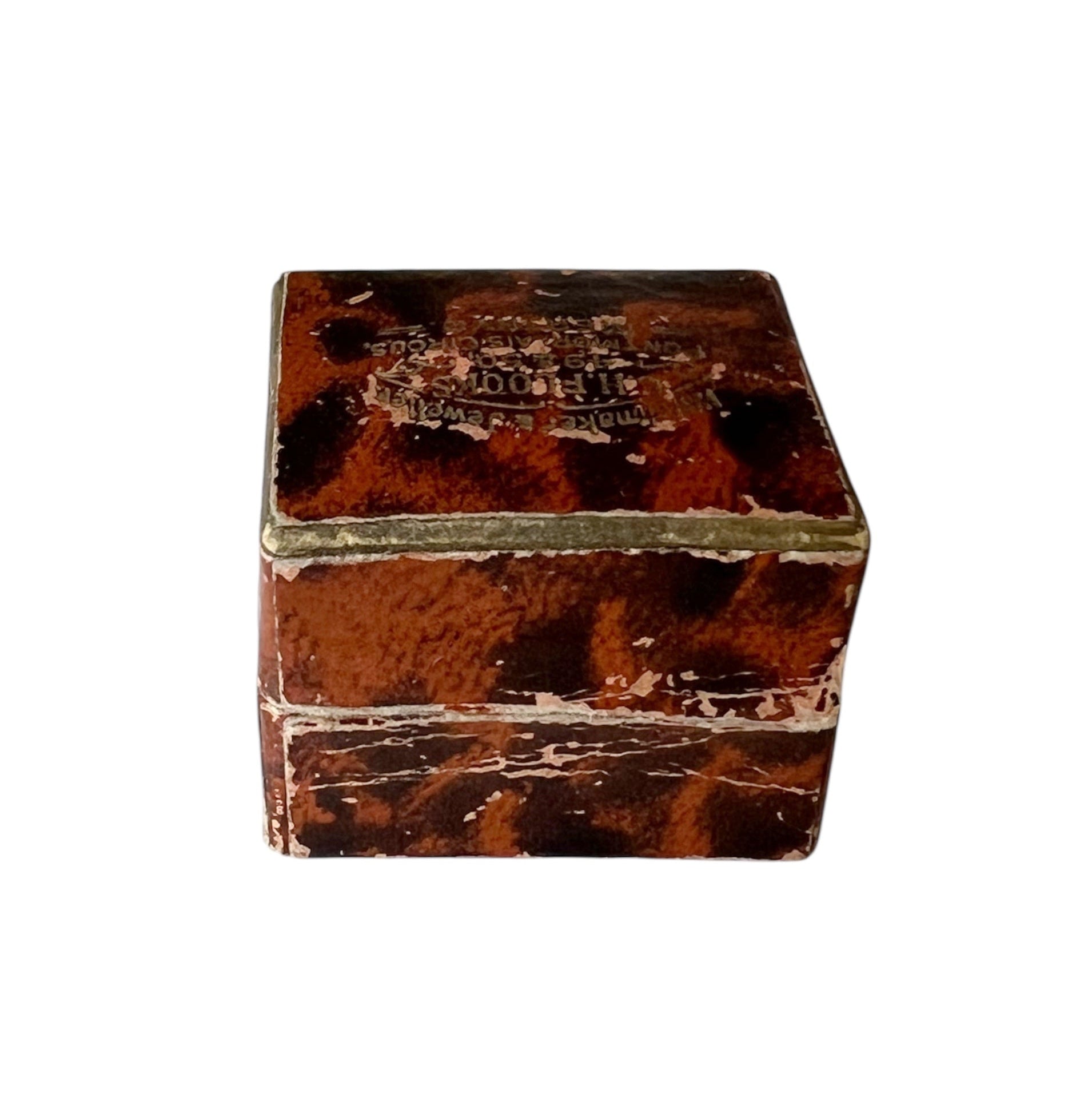 Antique Victorian Ring Box C.H. Flooks Merthyr Wales Jeweller Ring Presentation Box c1880