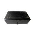 Antique Jewellery Presentation Box, Black Velvet & Red Satin