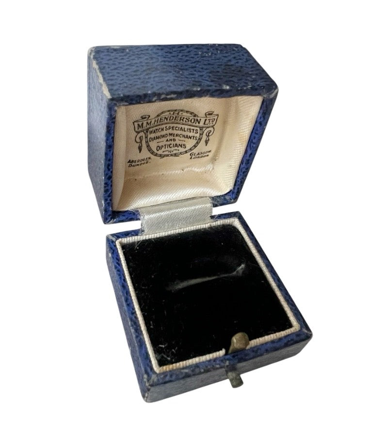 Antique M.M. Henderson Ring Box, Scottish Jewellers Case
