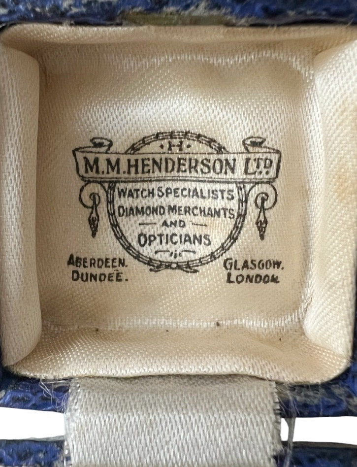 Antique M.M. Henderson Ring Box, Scottish Jewellers Case
