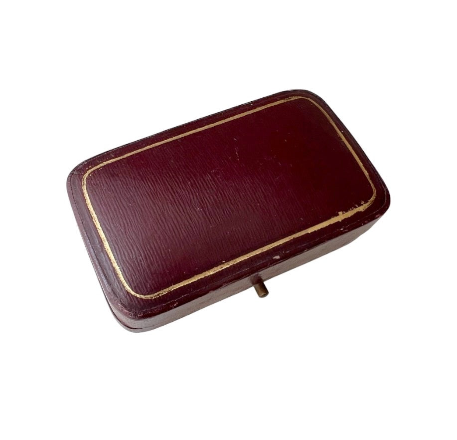 Antique A. Ames Norwich Brooch Presentation Box, Blue Velvet, c.1900–1940