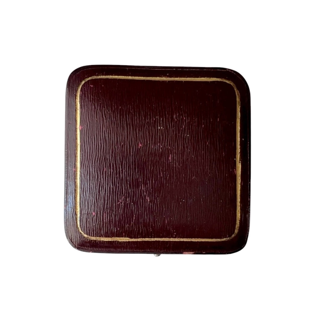 Antique Brooch Presentation Box with Green Velvet Interior