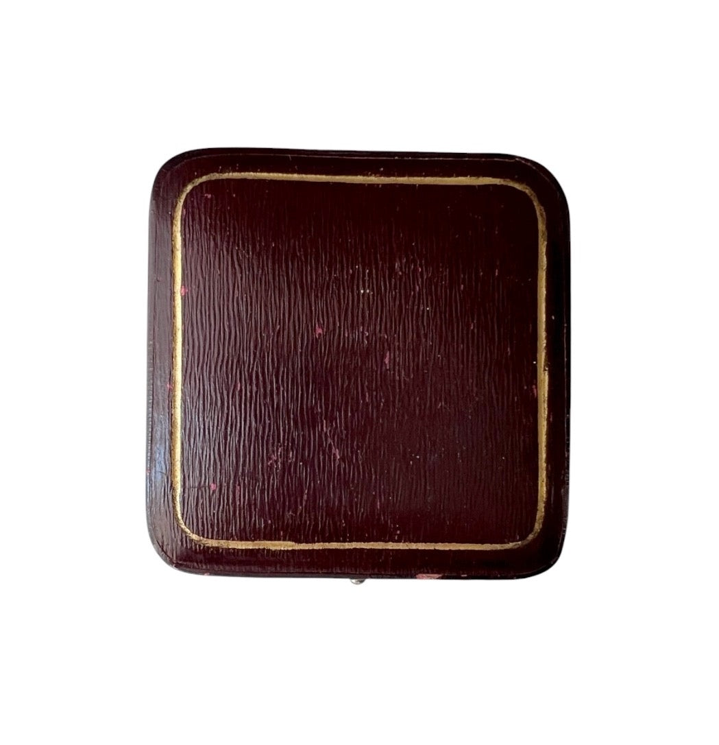 Antique Brooch Presentation Box with Green Velvet Interior