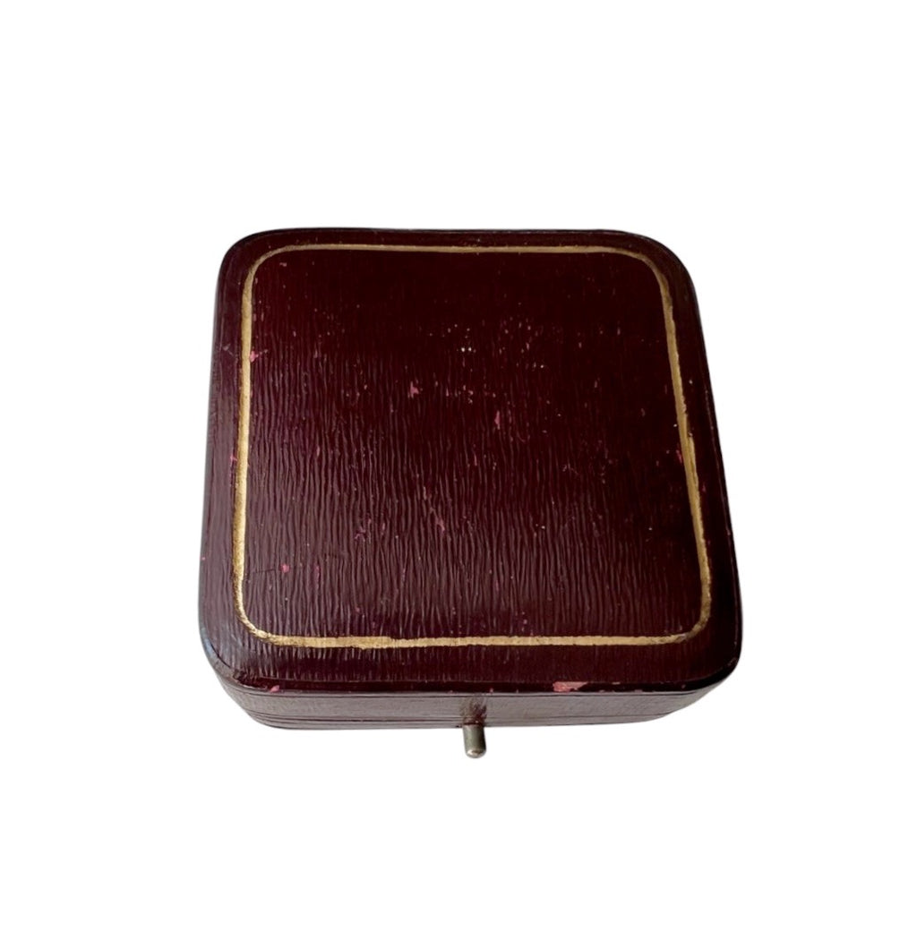 Antique Brooch Presentation Box with Green Velvet Interior