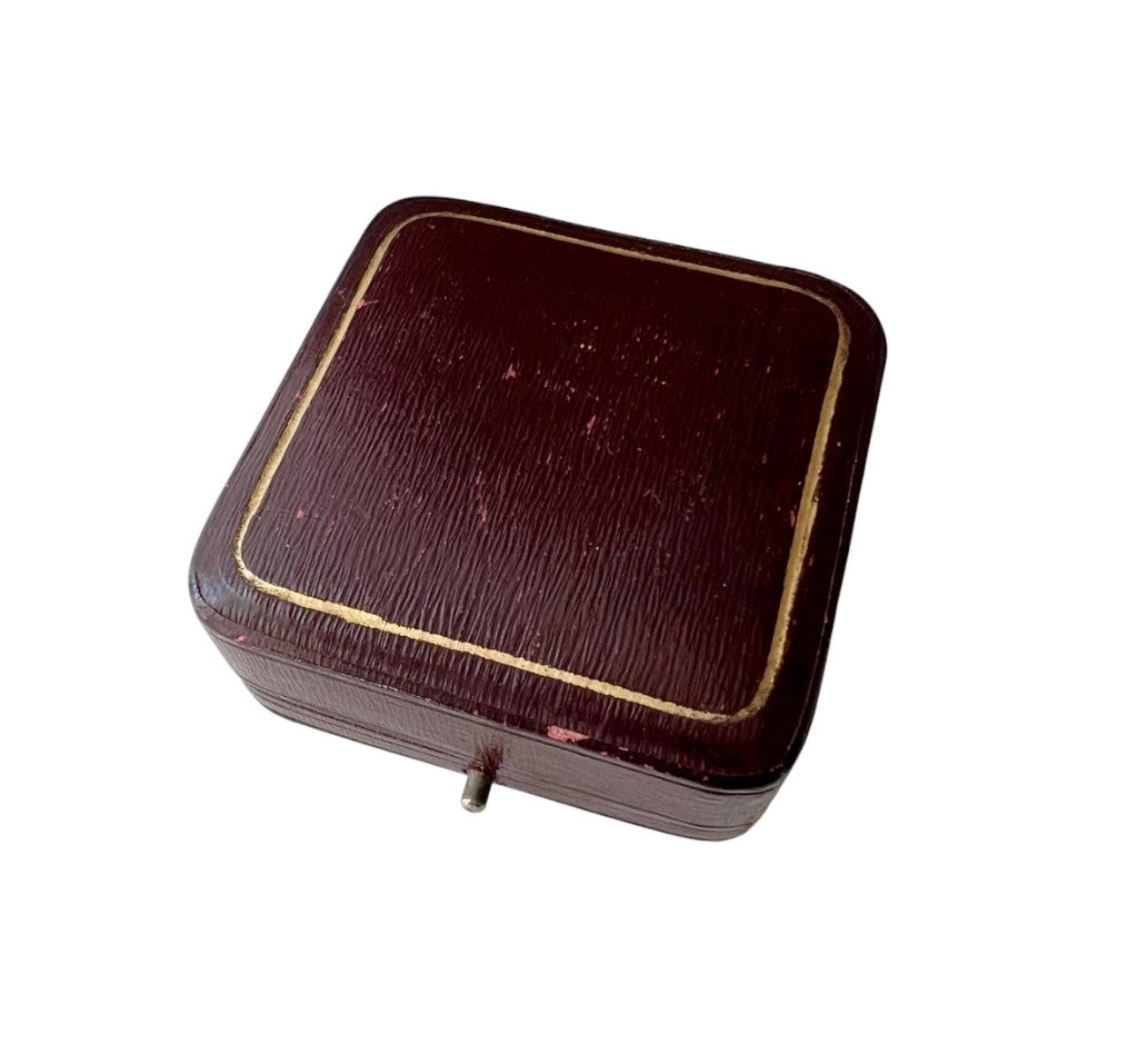 Antique Brooch Presentation Box with Green Velvet Interior