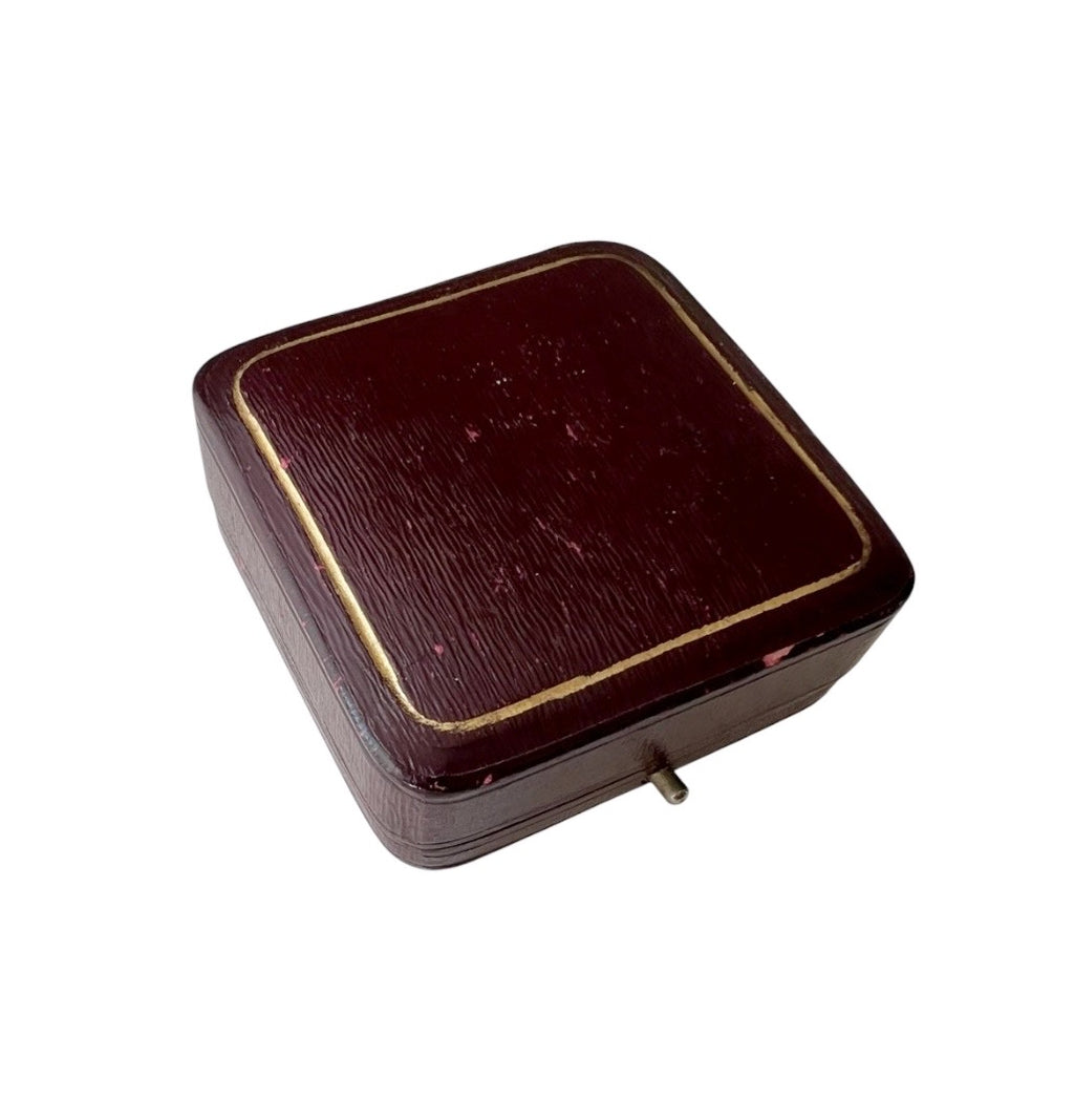 Antique Brooch Presentation Box with Green Velvet Interior
