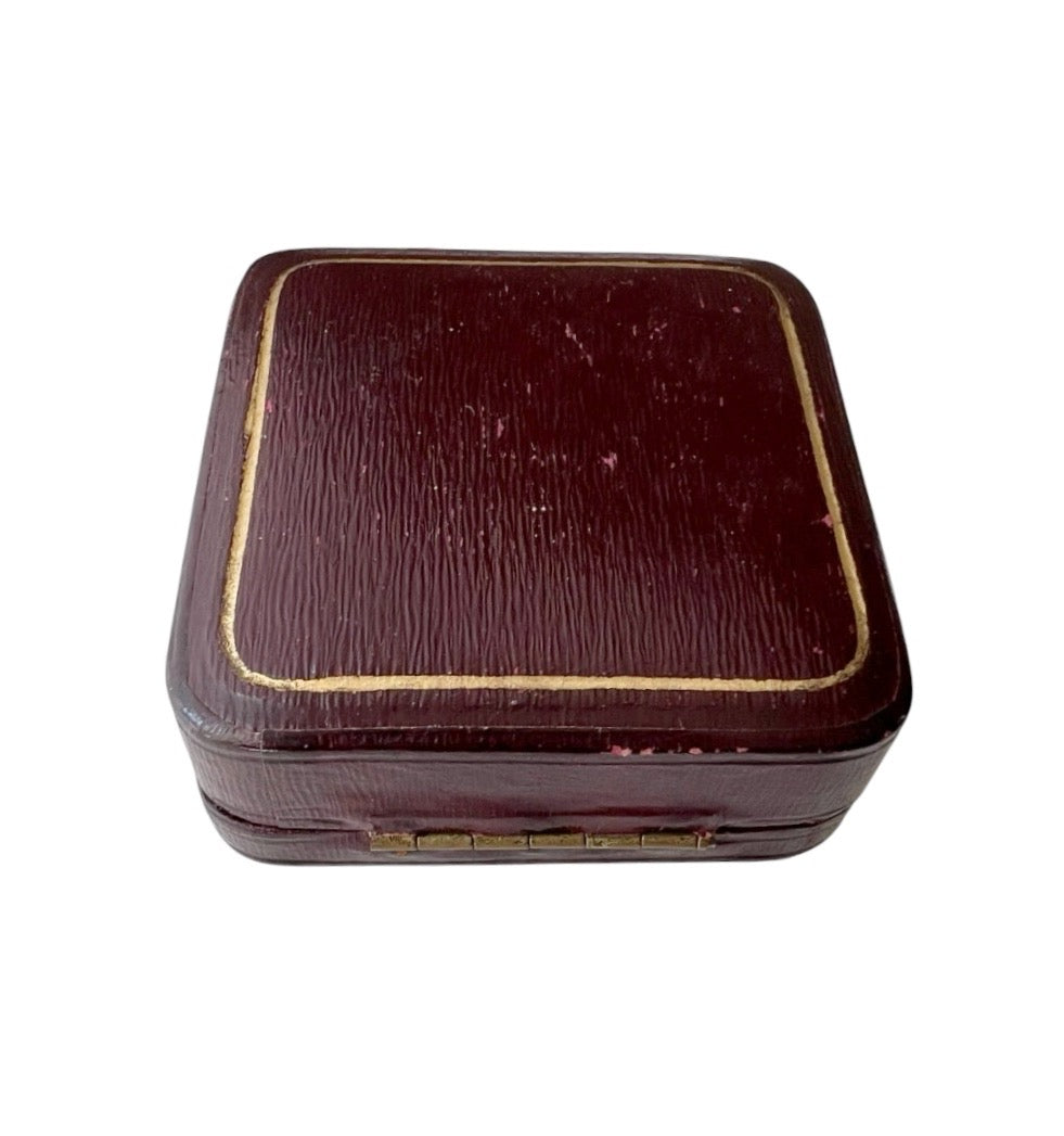 Antique Brooch Presentation Box with Green Velvet Interior