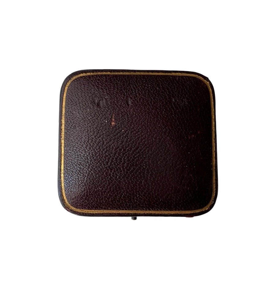 Antique Jewellery Presentation Box with Blue Velvet Interior, c.1900–1920