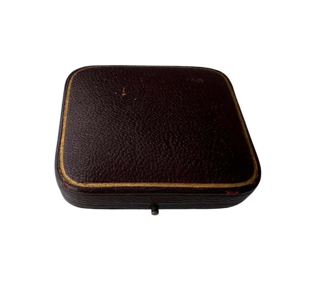Antique Jewellery Presentation Box with Blue Velvet Interior, c.1900–1920