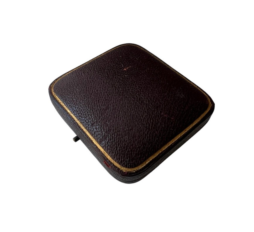 Antique Jewellery Presentation Box with Blue Velvet Interior, c.1900–1920