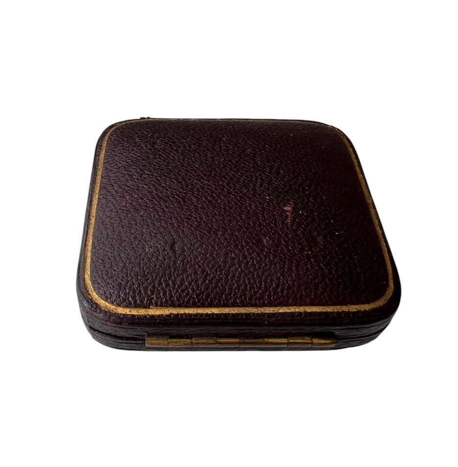 Antique Jewellery Presentation Box with Blue Velvet Interior, c.1900–1920