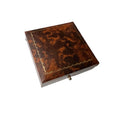 Antique Jewellery Presentation Box with Blue Velvet & Satin Lining