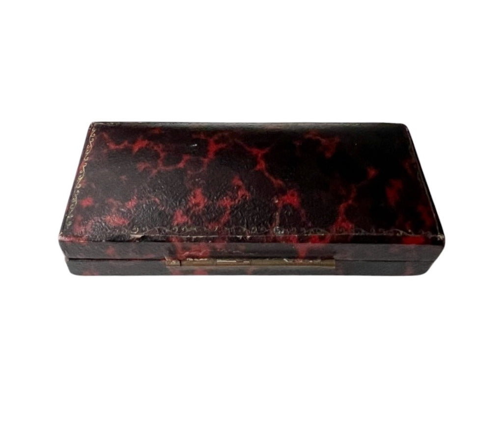 Antique Cufflink and Stud Presentation Box with Cream Velvet Interior