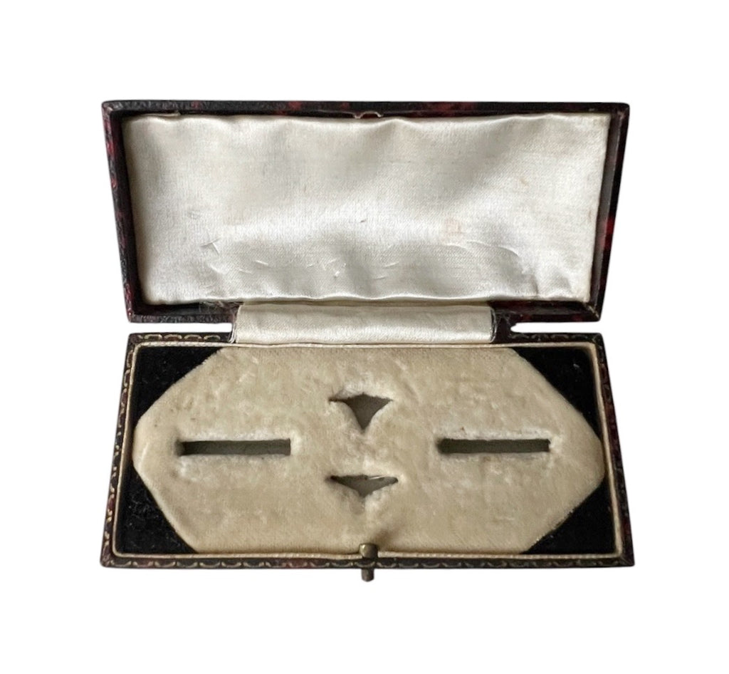 Antique Cufflink and Stud Presentation Box with Cream Velvet Interior