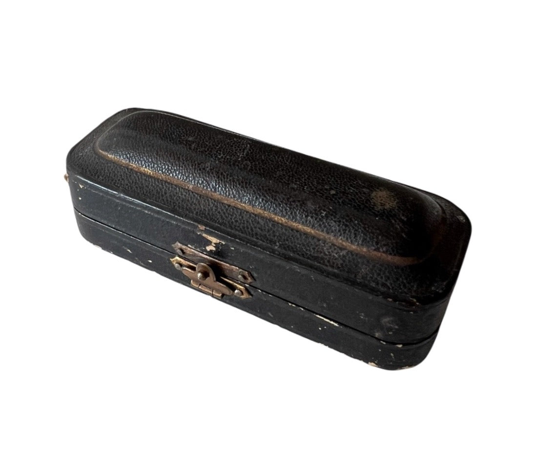 Antique Victorian Jewellery Box Red Velvet Case for Cufflinks Earrings or Rings c1880