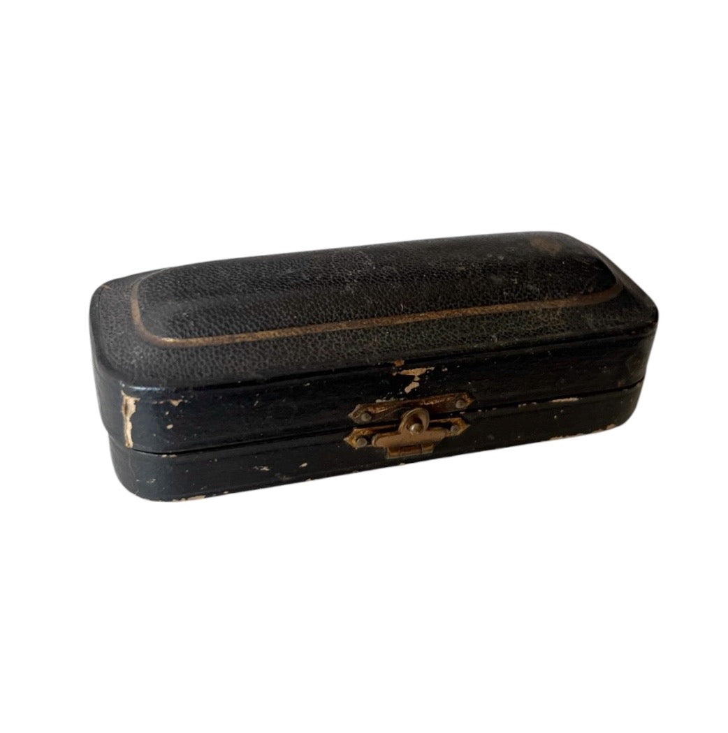 Antique Victorian Jewellery Box Red Velvet Case for Cufflinks Earrings or Rings c1880