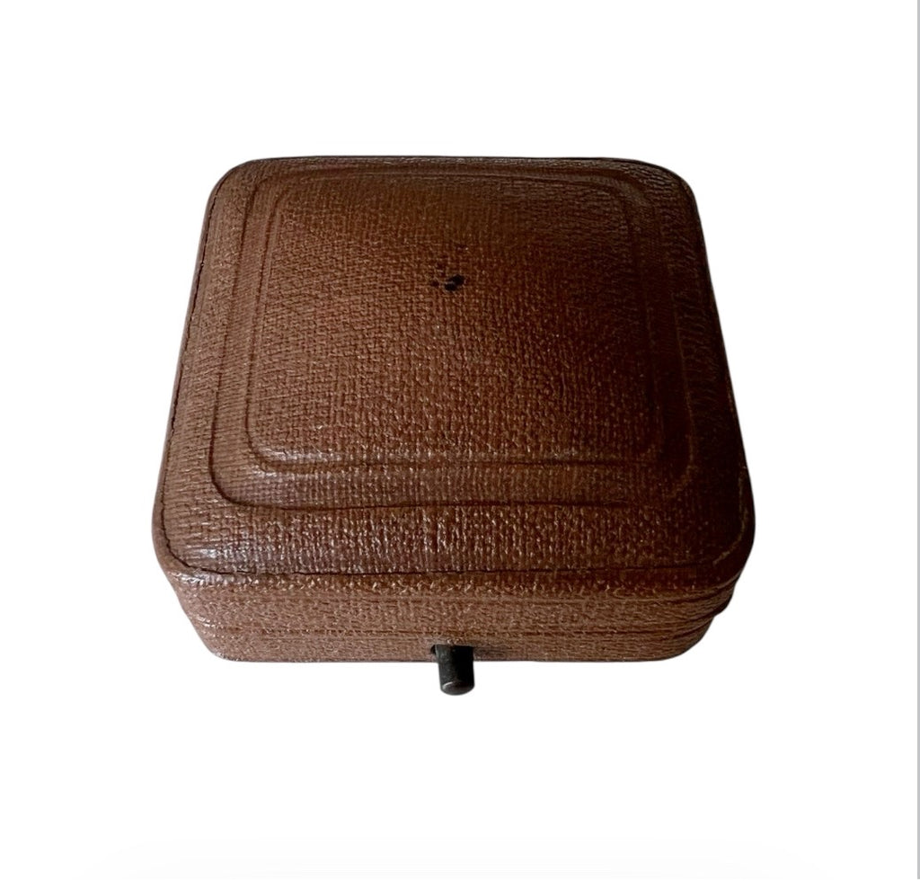 Antique Leather Jewellery Box – W.H. Skinner Southend-on-Sea – Small Ring or Pendant Case – Edwardian Era
