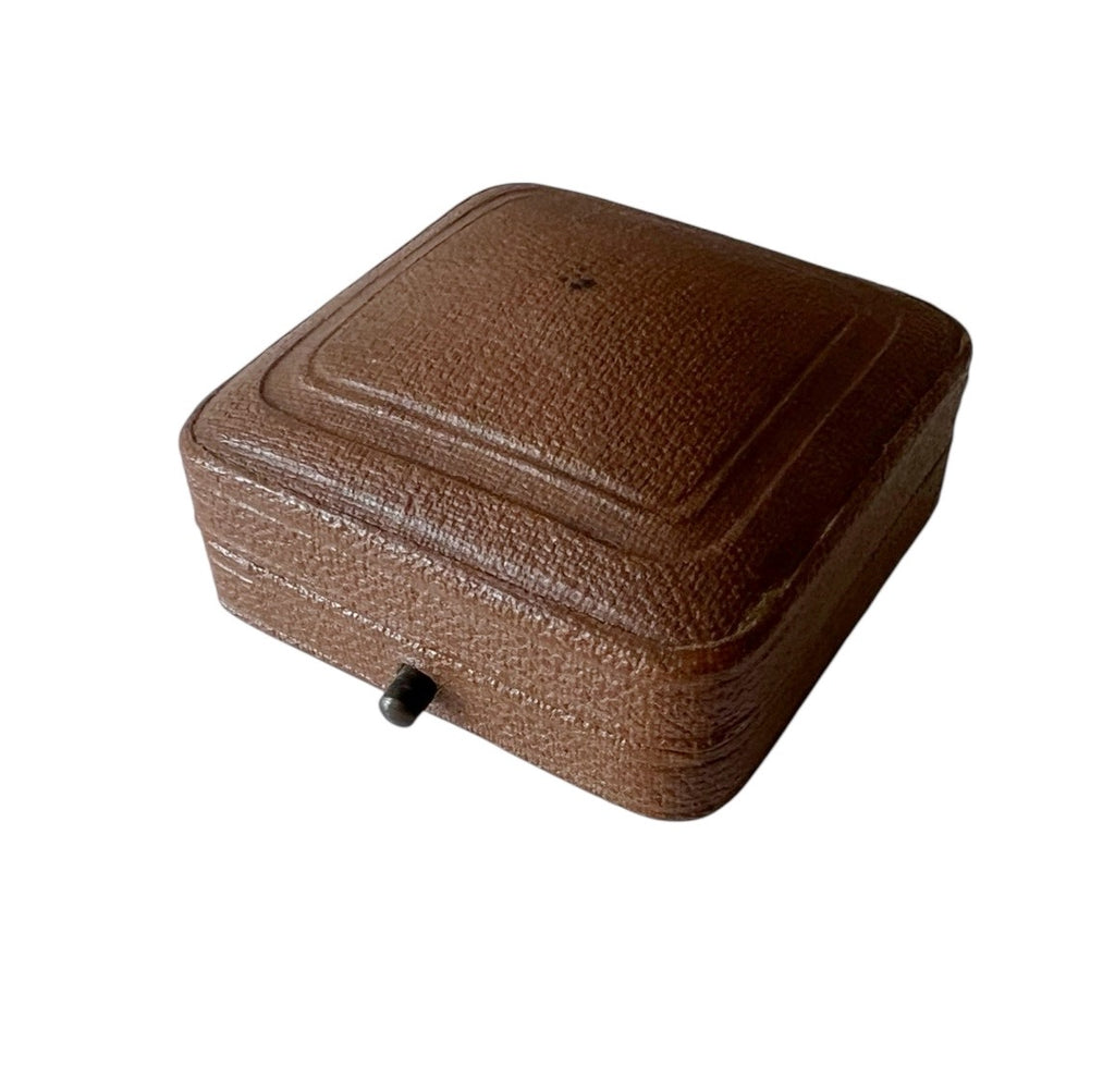 Antique Leather Jewellery Box – W.H. Skinner Southend-on-Sea – Small Ring or Pendant Case – Edwardian Era
