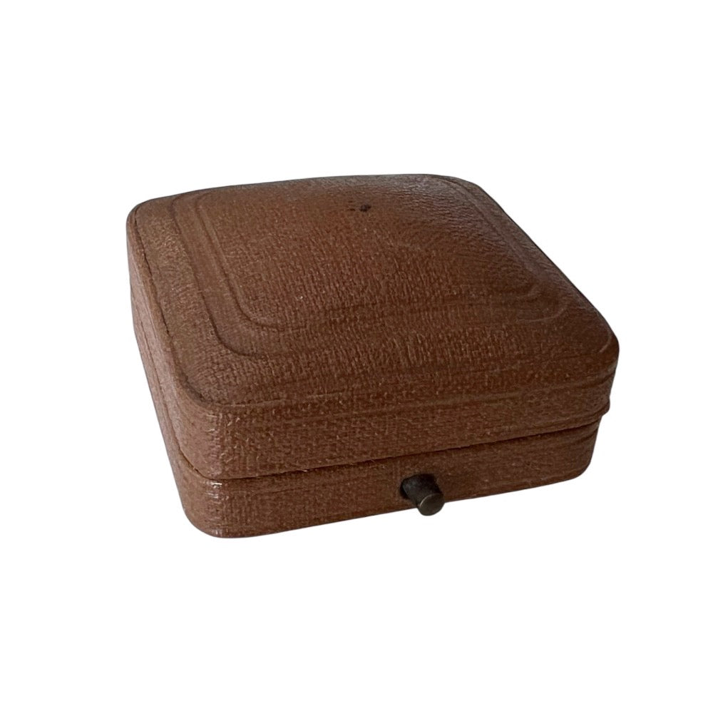 Antique Leather Jewellery Box – W.H. Skinner Southend-on-Sea – Small Ring or Pendant Case – Edwardian Era