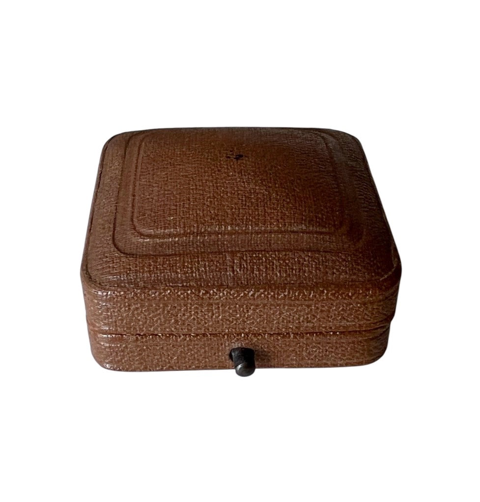 Antique Leather Jewellery Box – W.H. Skinner Southend-on-Sea – Small Ring or Pendant Case – Edwardian Era