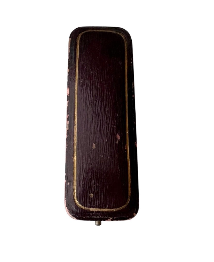 Antique Stick Pin Box W Alexander Southampton Leather Jewellery Case Edwardian