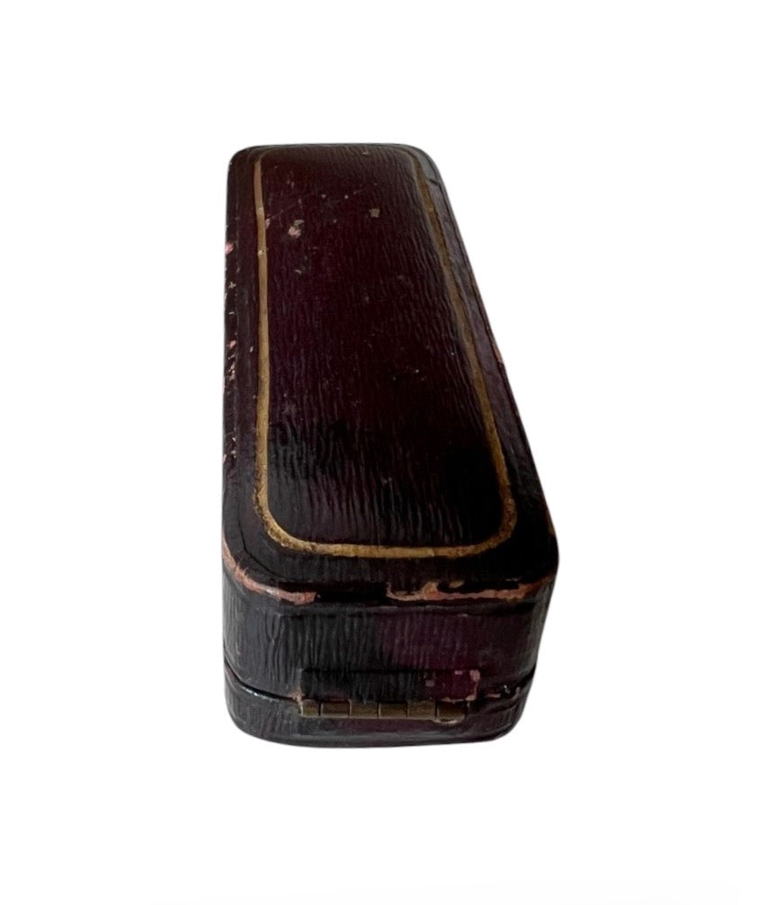 Antique Stick Pin Box W Alexander Southampton Leather Jewellery Case Edwardian