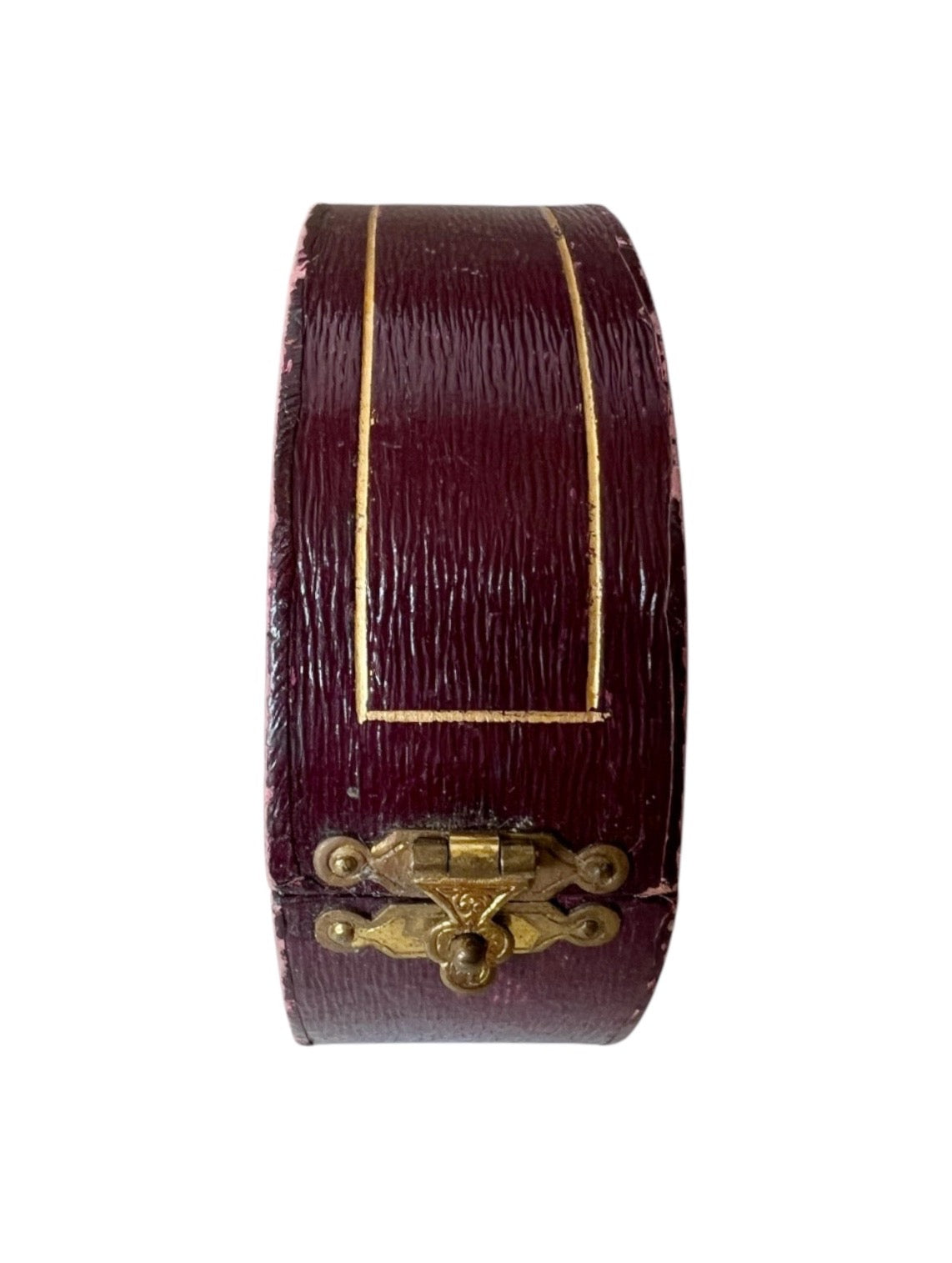Antique Bangle Bracelet Box F.W. Reed Swansea Leather Case Blue Velvet
