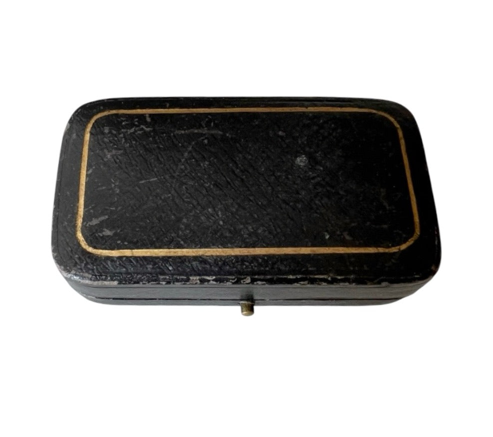 Antique Jewellery Box Mole & Lane Liverpool Leather Case Blue Velvet