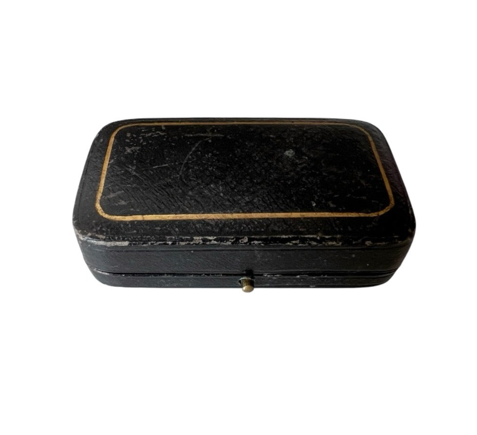 Antique Jewellery Box Mole & Lane Liverpool Leather Case Blue Velvet