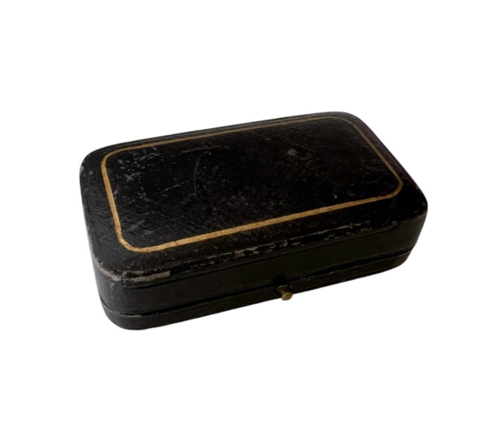 Antique Jewellery Box Mole & Lane Liverpool Leather Case Blue Velvet