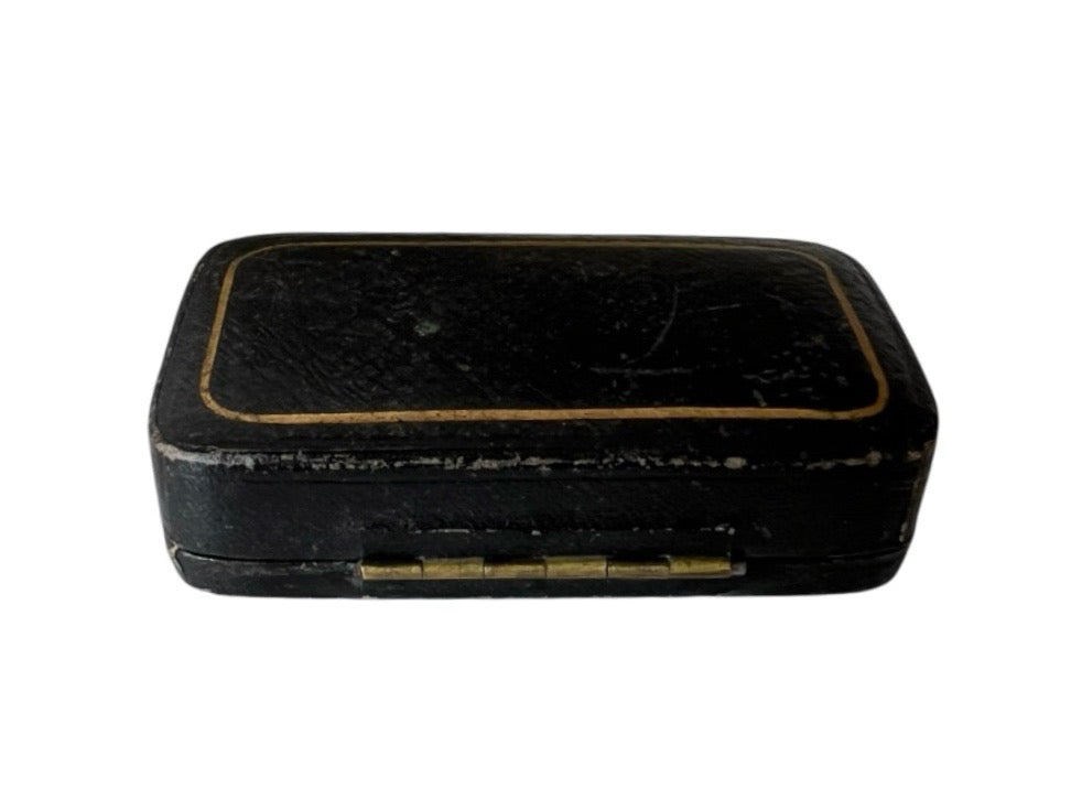 Antique Jewellery Box Mole & Lane Liverpool Leather Case Blue Velvet