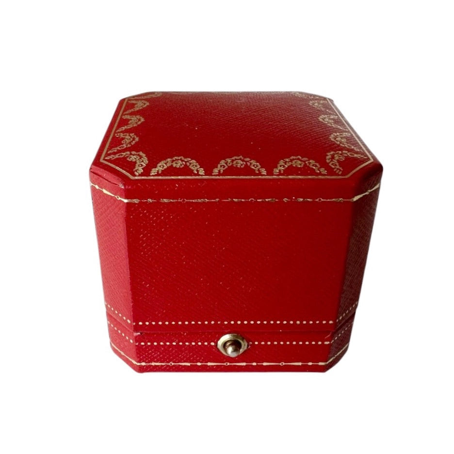 Vintage Cartier Red Ring Box Paris London New York Jewellery Case