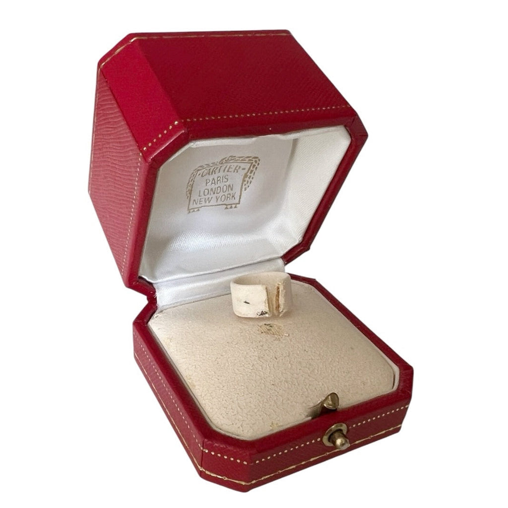 Vintage Cartier Red Ring Box Paris London New York Jewellery Case