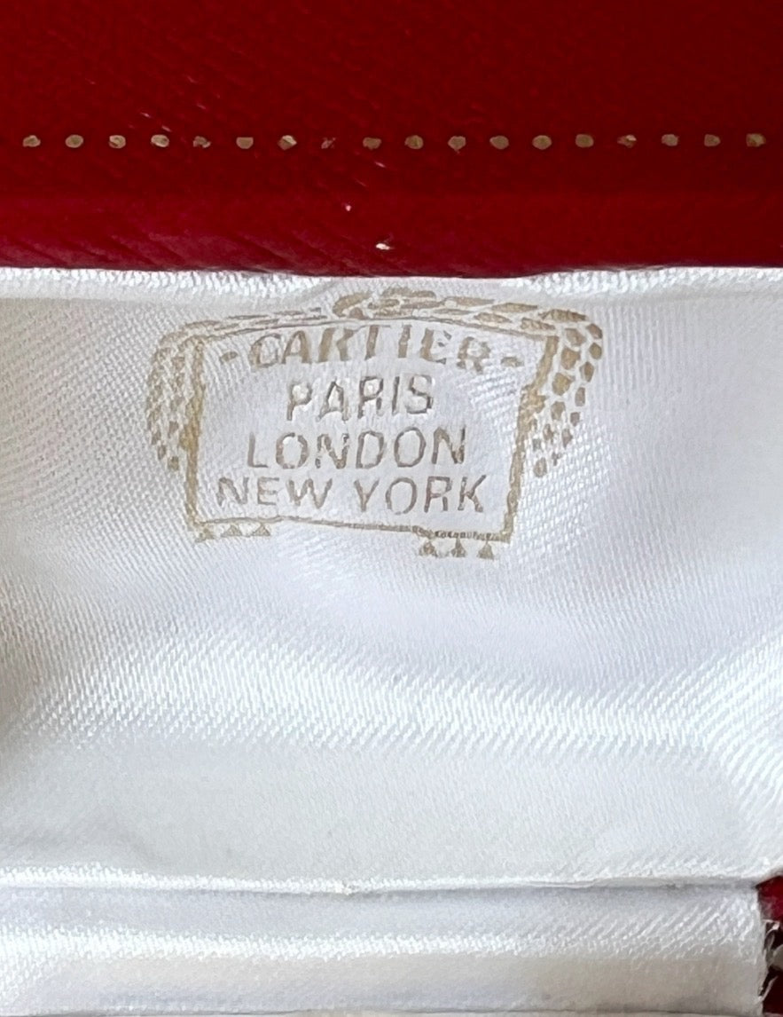 Vintage Cartier Red Ring Box Paris London New York Jewellery Case