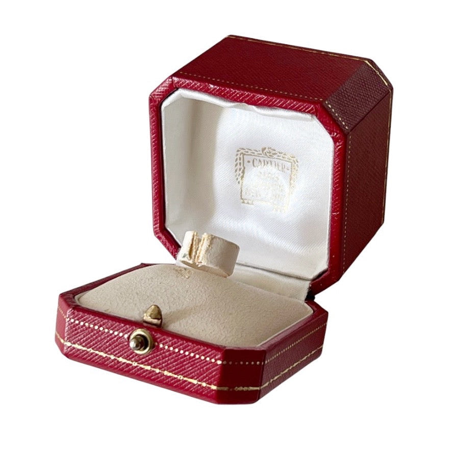 Vintage Cartier Red Ring Box Paris London New York Jewellery Case