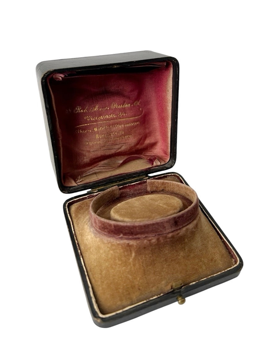 Antique German Bracelet Box Dresden Victoriastraße Watch Jewelry Case Large